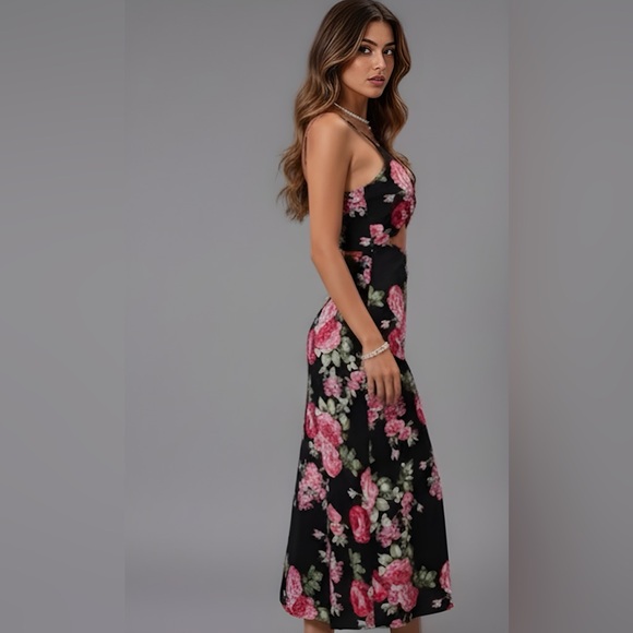 Floral Print Cut Out Twist Cami Dress - Picture 4 of 7